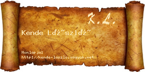 Kende László névjegykártya