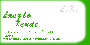 laszlo kende business card